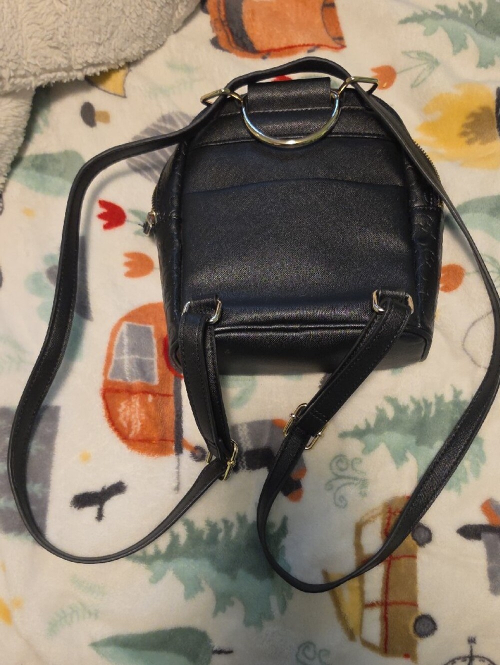 GUESS Black Embossed Logo Mini Backpack - Picture 2 of 3